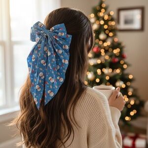 Snowman festival Salior Hair Bow For Mamas or Teens